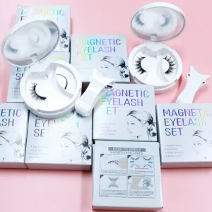 Handmade Full Strip False Eyelashes Magnet Eyelash Kit Easy to Wear Quantum Soft Eyeliner Needed Includes Applicator Natural