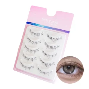 Handmade Glossy 3D Multi Layered Natural Invisible Clear Band Faux Mink Thin Lash Strips Eyelash Full Strip Eyelashes