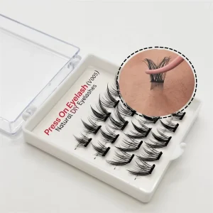 Handmade Glue Free False Clusters Eyelashes Natural Self Adhesive Hybrid Light Volume 3D 5D Lashes Extensions Easy Apply