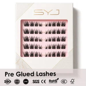Handmade Glue Free Self Adhesive Pre Bond Press On Cluster Lashes 4 Rows