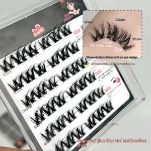 Handmade Glue Free and Unload Free 5D Large Steamed Rolls 3D Thick Messy Synthetic 12 Rows False Eyelashes for Babies