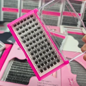 Handmade Individual Faux Mink Eyelash Clusters with DIY Lash Extension Kit Bond Fluffy Lash Clusters