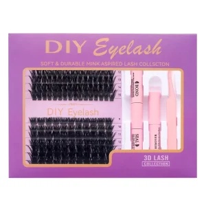 Handmade Individual Fluffy Spike Cluster Eyelash Kit Custom Logo Mixed Private Label Natural Soft 14 Rows 8 18mm Length