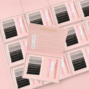 Handmade Individual for Spike Cluster Eyelash Kit CustomLogo Mixed for Private Label Synthetic Hair 80D-200D