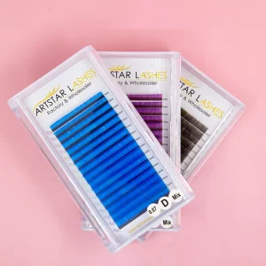 Handmade Korean PBT Fiber Color Strip Lashes Natural Look Wispy Spiky Long Lasting Cruelty Free Glue Included Festival Nightclub
