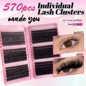 Handmade Korean PBT Fibers Fan Eyelashes 0.07mm for Cluster Spike Bottom Lash 3D Faux Mink 30 Rows Pointy Thin Base DIY