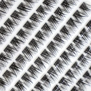 Handmade Large Capacity Cross Shaped Segmented Fish Tail 12 Rows Natural False Eyelashes White Flower Rabbit Series Customized