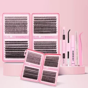 Handmade Large Capacity Eyelash Book 20D 100D Individual D for DIY Eyelash Extension Kit Pre Cut Segment Cluster Lashes Silk