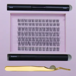 Handmade Lash Clusters 160D+260D Eyelash Extensions 8-18mm Thick Cluster Volume Strip Lashes PBT Material 12 Rows DIY
