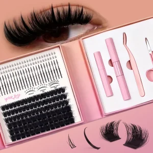 Handmade Luxury Spike Diy Cluster Lashes Individual Mix Cd Natural Eyelashes Lash Clusters Tray Kit Custom Logo