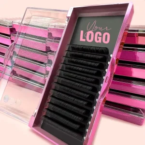 Handmade MATTE BLACK Cashmere Lash Extension Tray Silk Classic Mega Russian Volume Individual Eyelash Extensions