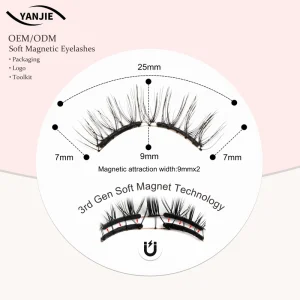 Handmade Magnetic Quantum Synthetic Lashes Set with Applicator Case and Mirror Eyelash Box soft Magnetic Eyelashes Reusable