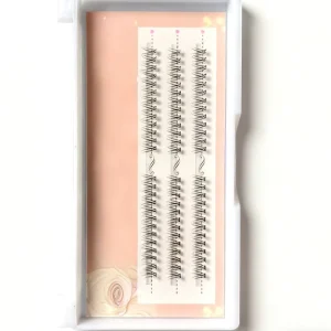 Handmade Mermaid Lower Eyelashes 12-Row Natural Segmented Soft Fiber Hot Melt Black Stem 4-6mm