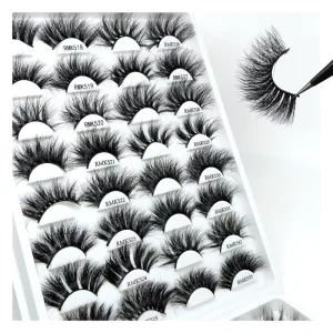 Handmade Mink Fur Eyelashes Vendor Luxury 25mm Real Mink Long Full Strip Eyelashes Cruelty Free Mink Lashes