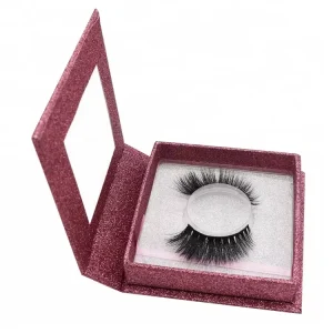 Handmade Natural Black Thick Mink Fur Eyelashes 0.07mm Durable with Custom Logo Square Packaging