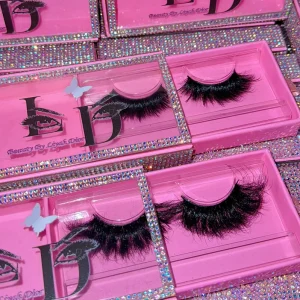 Handmade Natural Fluffy Lashes With Custom Packaging Natural 100% Real Mink Eyelashes