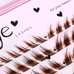 Handmade Natural Flying Eye Shaped Elongated Tail Fan Eyelashes Fox Style Segmented Slanted for Enhanced Eye Makeup
