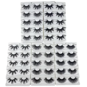 Handmade Natural Long Full Strip Eyelashes 3d Faux Mink Volume False Lashes Fluffy Strip Vendor Bulk Lashes