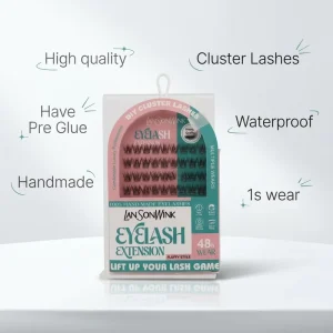 Handmade Natural Look Cluster Lashes Self Adhesive Eyelashes with DD for Curl No Glue Needed