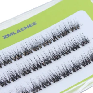Handmade Natural Reusable Pre Glued Cluster Eyelashes Extension Press on No Glue Bonding Diy Cluster Lashes With Private Boxes