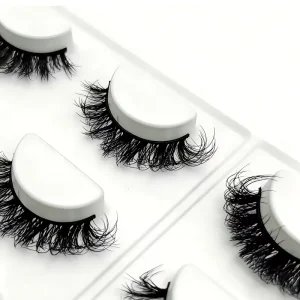 Handmade Natural Soft 8-20mm Volume Self-adhesive Reusable False Eyelashes Vegan Strip Lashes Black Cotton Stalk Custom