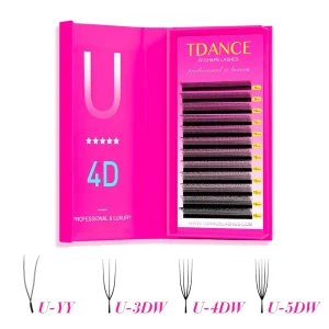 Handmade Natural Soft Cilios U Shape Lashes Premade Parallel Eyelash Extensions Trays Private Label 0.07 Cruelty Free
