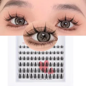 Handmade Natural Style Synthetic Fluffy Pre Adhesive Fan Eyelash Set Private Label Logo Band Cluster Segment Eyelashes