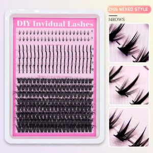 Handmade PBT Cluster Eyelashes Separately Mixed Bases CC D DD Dense for Natural False Eyelash Clusters DIY