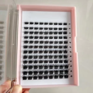 Handmade Plant Fiber Reusable Vegan Press on Lashes Self Adhesive Cluster EyeLashes Natural Pre Glued Lashes Clusters