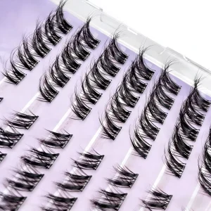 Handmade Plastic Pointed Slender Clustered Cartoon-style Eyelashes for Mixed Curly Effect Fox-like 12 Rows