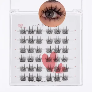 Handmade Pre-Bonded Press-On Eyelashes Self-Adhesive Glue-Free Segmented Cluster Lashes