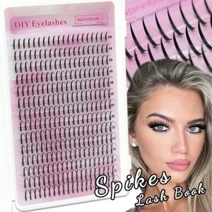 Handmade Premade Volume Fairy Cluster Lashes PBT Material 14 Rows Sharp Base Mixed Lengths 14-26mm Spiky Segmented Eyelashes