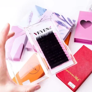 Handmade Premium Cashmere Lashes Extensions Individual Volume Lash Trays Private Label Cleanser Dark Matte Black Vegan