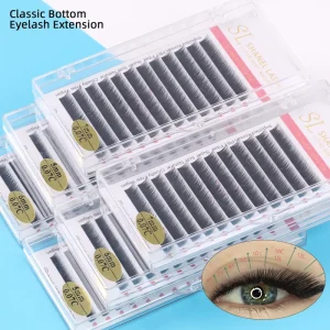 Handmade Premium J B C D Bottom Lashes 4mm 5mm 6mm 7mm Matte Black False Lower Strip Under Eye Lashes Lower Lashes