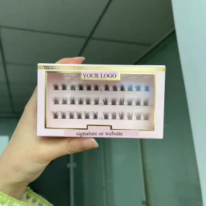 Handmade Private Label for Lash Clusters Custom Logo DIY Segmented Eyelash Cluster Kit Natural Long Thick Criss