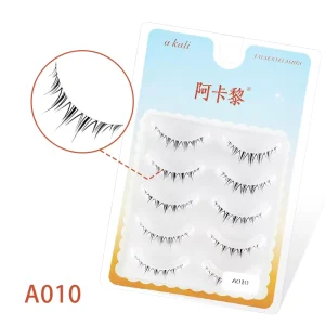 Handmade Reusable DIY Simulation Mink Hair A010 Pair Natural Full Strip Eyelashes 0.07MM Thickness for Foreign Trade