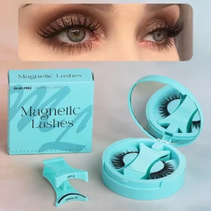 Handmade Reusable Full Strip Magnetic Eyelashes No Glue Needed Easy to Wear Waterproof Soft Magnetic False Eyelashes