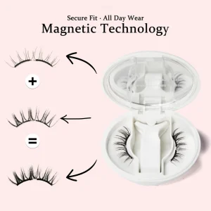 Handmade Reusable Full Strip Soft Magnetic Eyelashes No Glue Needed Easy to Wear Waterproof Soft Magnetic False Eyelashes