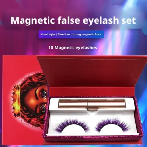 Handmade Reusable Luxury Korea 3D Faux Mink Hair Strip False Magnetic Eyelashes Without Glue ODM Custom Packaging