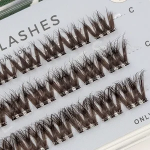 Handmade Reusable Natural Full Strip Individual False Eyelashes Kit Press on Clusters Lashes No Glue Summer Collection