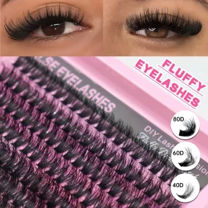 Handmade Segment Cluster Lashes 40D 60D 80D Soft Curly Dense Eye Look PBT 10Rows Bulk Pack 100 Pieces Mixed Lengths