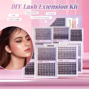 Handmade Segment Cluster Lashes Faux Mink Mix Curl Natural Look DIY Individual Fan Eyelashes