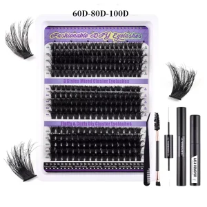 Handmade Segment Pre Cut Self Adhesive Eyelash Extensions DIY Cluster Lashes No Glue Needed Soft Pre Bond Cluster