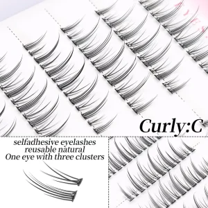 Handmade Segmented Devil Comic Fairy C Curling Self Adhesive Grafted Synthetic Hair Eco Friendly False Eyelash