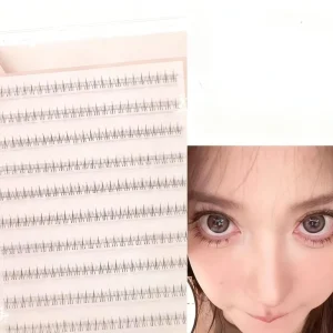 Handmade Small Flame Glue Free Natural Segmented Transparent Stem Super Soft Fiber 12 Rows Eyelashes