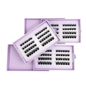 Handmade Soft Invisible Band Synthetic Hair 12 Rows Mixed Length Easy Wear Daily Beauty Makeup Cluster Eyelashes Long lasting