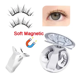Handmade Soft Magnetic Eyelashes No Glue With Applicator Clip 3D Natural Wispy Reusable Waterproof Easy Wear False Lashes Kit