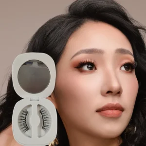 Handmade Soft Magnetic Eyelashes Reusable Light Weight False Eyelashes Synthetic Hair 350 Gauss Travel Size No Glue Needed Curl