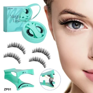 Handmade Soft Synthetic Lashes False Eye Magnetic Eyelashes Natural Factory Price 3D Single Magnets 0.07MM Thickness