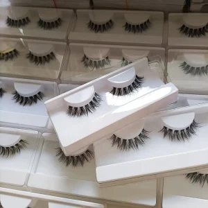 Handmade Soft Thin Clear Band Pre Glued Eyelash Handmade Press on Nature Half Lash